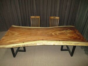 Y-044■　モンキーポッド　巨大サイズ　テーブル　板　ローテーブル　ダイニング　カウンター　座卓　天板　無垢　一枚板