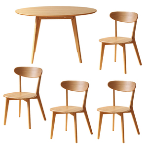 ダイニングテーブルセット 4人用 木製 5点 円形 カフェテーブルセット 食卓テーブルセット おしゃれ 四人用 IWT-0004