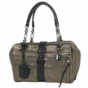 ロエベ LOEWE ローラ チェーン 手提げ アナグラム ハンドバッグ レザー ゴールド ブラック 080901 レディース 【中古】