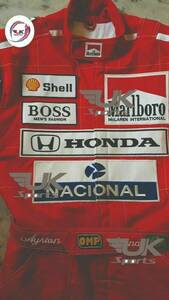 海外 送料込み 　高品質　 アイルトン・セナ　F1 Rothmans 1991 　 レーシングスーツ　サイズ各種 　レプリカ