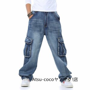 デニムパンツ デニムカーゴパンツ ヴィンテージ アメカジ 大きいサイズジーンズ メンズ バギーパンツ