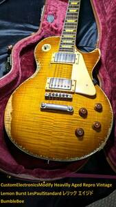 ◇◆◇ CustomElectronicsModify Heavilly Aged Repro Vintage Lemon Burst LesPaulStandard レリック エイジド BumbleBee ◇◆◇