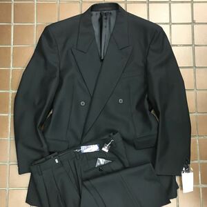 【新品未使用】★激安タグ付★ダブルスーツ　礼服/大きいサイズ3L/ブラック　黒/ノーベン/冠婚葬祭　アジャスター付　毛100%