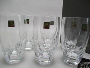 HOYAクリスタル 六面カット ウイスキーグラス ６個 タンブラー グラス ハイボール 最高級クリスタルガラス　廃番　希少