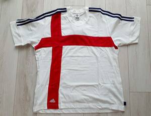 【 新品 大きいサイズ 】 アディダス Tシャツ サッカー イングランド代表モデル 2006年 ドイツ ワールドカップ 公認 おみやげ XLサイズ