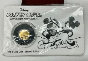 MICKEY MOUSE ミッキーマウス Niueニウエ 金貨　純金 0.5g 9999 K24 限定5000枚 2017年 The Gallopin