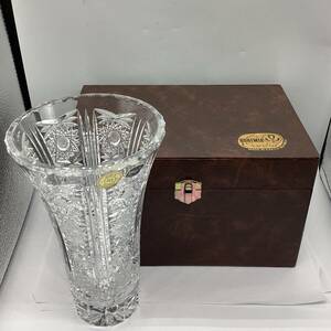 【23322】BOHEMIA ボヘミア クリスタル 花瓶 箱付 未使用 二次流通品