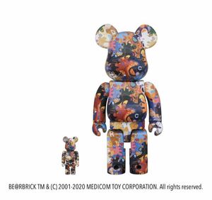 木梨憲武 BE@RBRICK《のっ手いこー！REACH OUT》100% & 400% ベアブリック メディコムトイ bearbrick 木梨憲武展 数量限定 グッズ 絵 絵画