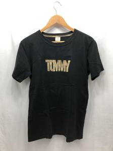 TOMMY 半袖 Tシャツ レディース M ブラック ゴールドロゴ TOMMY HILFIGER トミーヒルフィガー 24011102