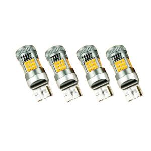 T20 LED バルブ シングル ピンチ部違い アンバー 4個セット ハイフラ防止抵抗 内蔵 6500K 5000ルーメン 12V 高輝度 / 147-135x4 NG*