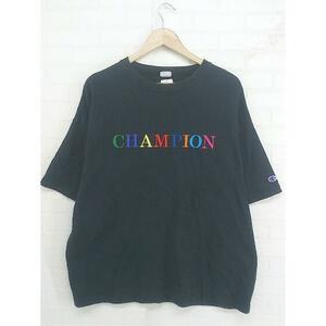 ◇ Champion チャンピオン 半袖 Tシャツ カットソー サイズM ブラック マルチ レディース P