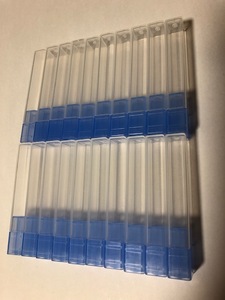  イングリッシュホルン、オーボエダモーレリード用ケース　半透明青色キャップ　20個　中古品