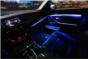 ★☆【激安!!】 BMW 5シリーズ F10 F11 2010-2017 アンビエント ドアライト LED (2色:ブルーオレンジ切替) 室内灯 ルームランプ☆★