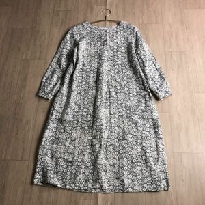 100円スタート♪ sunny clouds サニークラウズ　リネン×レーヨン　ノーカラー 花柄　ワンピース　フェリシモ