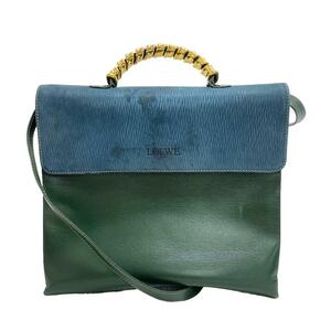 LOEWE/ロエベ ベラスケス ショルダーバッグ レザー ハンドバッグ グリーン レディース ブランド