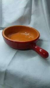 【新品】PIRAL 片手鍋 スキュレット 陶器 イタリア製 赤 オレンジ レッド キッチン 台所 