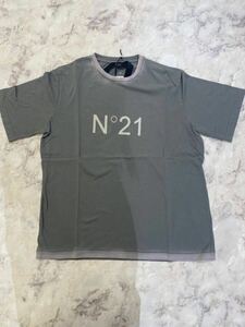 【N°21】LOGO-PRINT ACID-WASH T-SHIRT