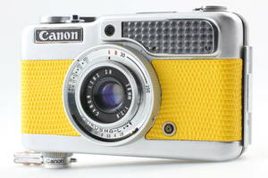 【美品　整備済】黄色 Canon デミ ハーフフレーム 35mm フィルムカメラ 露出計不良 #1108