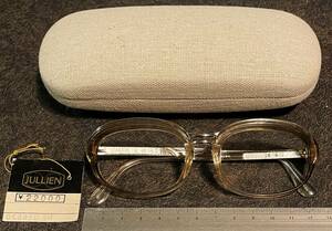 フランス製デッドストック70sビンテージ2ブリッジ眼鏡コンビ銀シルバーメタル茶セルフレーム伊達めがね70年代デッドFRANCE製FRAMEオーバル