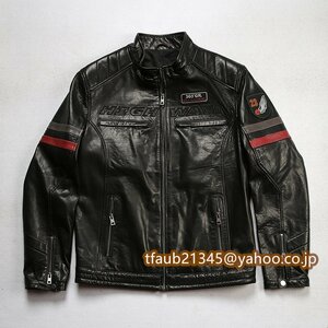 レザージャケット メンズ ハレージャケット　バイクジャケット　高級　柔らかい羊革　本革　革ジャン S～4XL