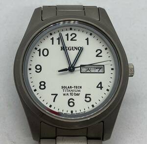 315-0735 REGUNO 腕時計 ソーラー 金属ベルト シルバー 稼働品