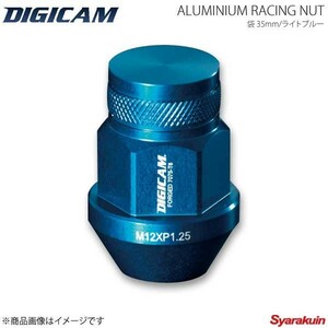 DIGICAM アルミレーシングナット 袋タイプ P1.25 19HEX 35mm ライトブルー 20本 インプレッサWRX STI GDA/GDB H12/10-H16/5 AN6F3512LB-DC