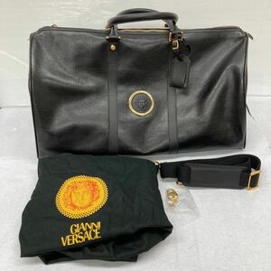 D161-O44-1106 GIANNI VERSACE ジャンニ ヴェルサーチ 2Way ボストンバッグ ショルダー メデューサ ブラック 旅行 鞄 約60×33×27cm ②