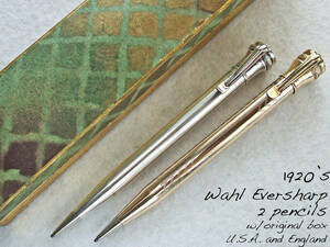 ◆稀少箱付◆1920年代製 ウォール・エヴァーシャープペンシル 2本セット◆ 1920’s Wahl-Eversharp 2 Pencils U.S.A.& U.K.◆