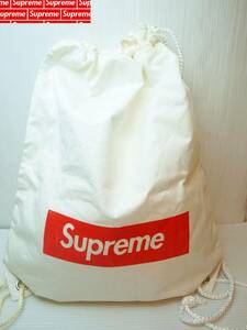 Supreme シュプリーム Drawstring Bag White ドローストリング バッグ 巾着袋 ホワイト 白 Box logo ボックスロゴ 新品未使用品 難あり