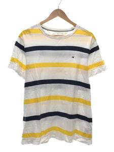 TOMMY HILFIGER◆Tシャツ/-/コットン/WHT/ボーダー/C887878326