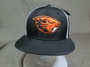 ★USA購入 ナイキ【Nike】製 機能素材【DRY FIT】USカレッジ オレゴン州大ビーバーズ【OREGON ST BEAVERS】キャラクター豪華刺繍入りCAP 黒