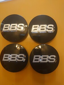 bbs BBS センターキャップ　黒銀　70mm リング無し　4個セット