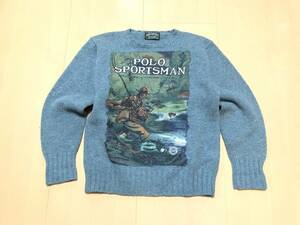 【名作/入手困難】雰囲気抜群◎幻のPOLO COUNTRY”POLO SPORTSMAN”WOOL100% 極上シェットランド ルアーマン 最高級ニットRALPH LAUREN RRL