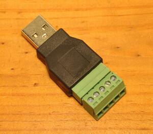 USB type A コネクタ マイナスネジ式 カプラータイプ オス 通信ケーブル シールド有 5Pin 脱着 簡単 便利 PC周辺機器 1個