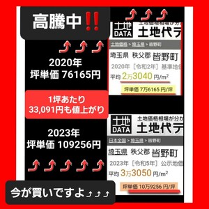 関東埼玉物件！たったの300万円～！超爆上がり地域！超激安！375㎡の広さ☆桜の名所☆眺め抜群！駅、高速近い関東エリアの高級分譲別荘地