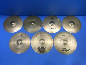 14【 Zildjian / SABIAN 】シンバル 各種7枚セット 打楽器 ドラム 音楽機材 器材 【 16/40cm / 14/36cm 】120
