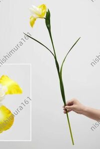 ★イチハツ6本セット★造花★アートフラワー★黄色★インテリア小物★★高さ約75cm★ハンドメイド