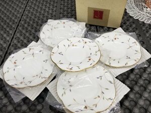 NARUMIナルミ　ボーンチャイナ茶托揃　和食器5皿　未使用品 6194 06