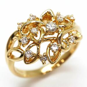 美品!!＊POLA jewelry(ポーラ)K18天然ダイヤモンドリング＊a 約7.1g 約20.0号 約0.27ct diamond ジュエリー ring 指輪 EF6/EG1