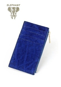 エレファントレザー フラグメントケース 象革 コインケース カードウォレット 小銭入れ 財布　日本製 ブルー