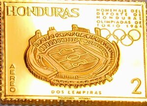 1964 オリンピック 東京五輪 スタジアム 切手コレクション 国際郵便 限定版 純金張り 24KT ゴールド 純銀製 スタンプ アート メダル コイン