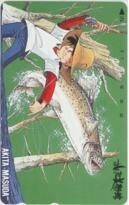 【テレカ】矢口高雄 釣りキチ三平 まんが美術館 秋田 増田 テレホンカード 6T-U0003 未使用・Aランク