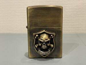 1円 ドクロ ライター ZIPPO 喫煙グッズ ジッポー zippo オイルライター真鍮製 中古品 喫煙グッズ ジッポー