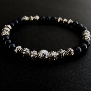 値引き交渉可！ 本物！ BEAD ブラック トルマリン 6mm ビーズ ブレスレット クロムハーツ SV925 ブレス CHROME HEARTS