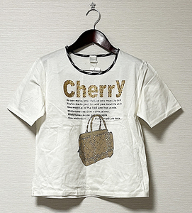 【新品タグ付き 未使用】BRODIAEA ブローディア Tシャツ ラメ ホワイト 綿100％