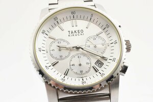 タケオキクチ クロノグラフ デイト クォーツ メンズ 腕時計 TAKEO KIKUCHI
