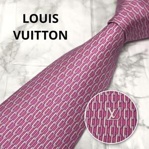 未使用品 近年モデル　LOUISVUITTON ルイヴィトン ネクタイ　チェーン　ピンク