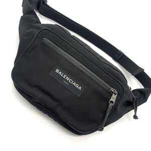 1円【入手困難品 極美品】BALENCIAGA バレンシアガ エクスプローラー 2way ウエストポーチ ボディバッグ ショルダー ブラック 黒 メンズ