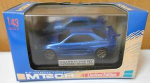 1/43ミニカー　エポック　エムテック　日産スカイライン　GTR・R34　ベイサイドブルー カラー見本　　　M-TECH　NISSAN SKYLINE　　pg1610