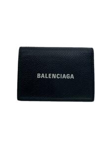 BALENCIAGA◆3つ折り財布/レザー/BLK/無地/メンズ/594312・1090・U・562481